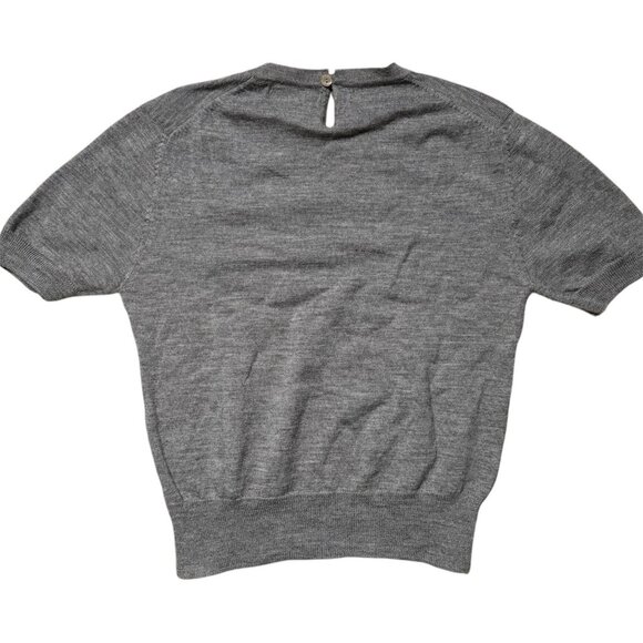 VTG 90s Ann Taylor 100% Merino Wool Sweater Short Sleeve Size Small Academia - Picture 2 of 7